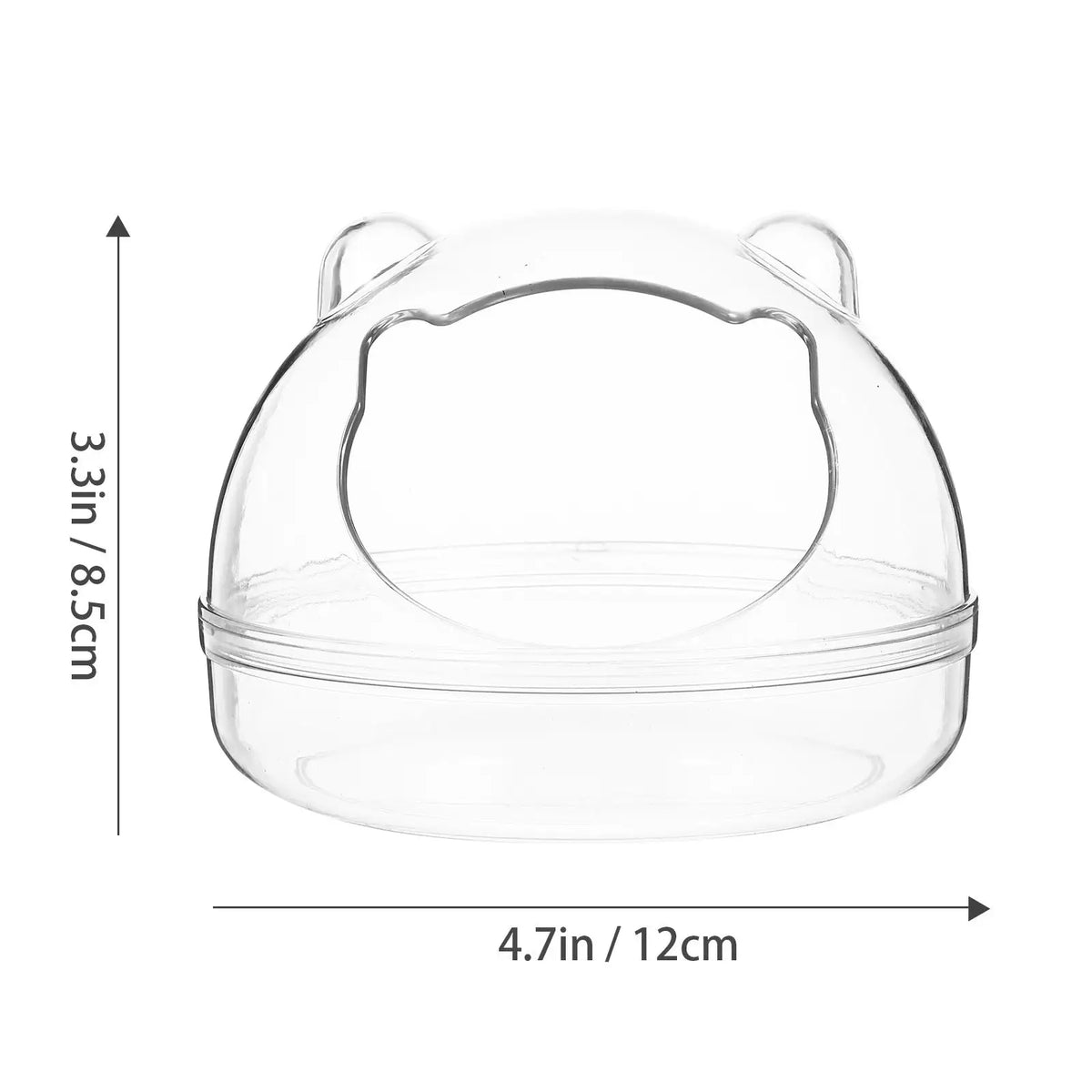 Transparent Plastic Hamster Bath Container Anti Skid Design Small Pet Bathing Tub Guinea Pig Basin Hamster Toilet Grooming