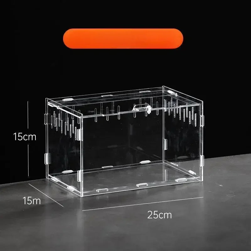 Acrylic Transparent Reptile Terrarium Breeding Box Turtle Cage Nano Arboreal Tarantula Enclosure Dearded Dragon Reptiles Habitat
