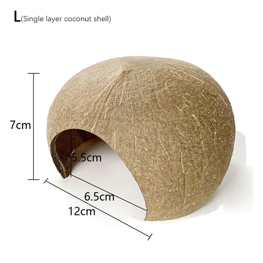 Natural Coconut Shell Coconut Shell Hamster Nest Bite-resistant Small Pet Toy Guinea Pig Hideout Reptile Hide Habitat Hamster