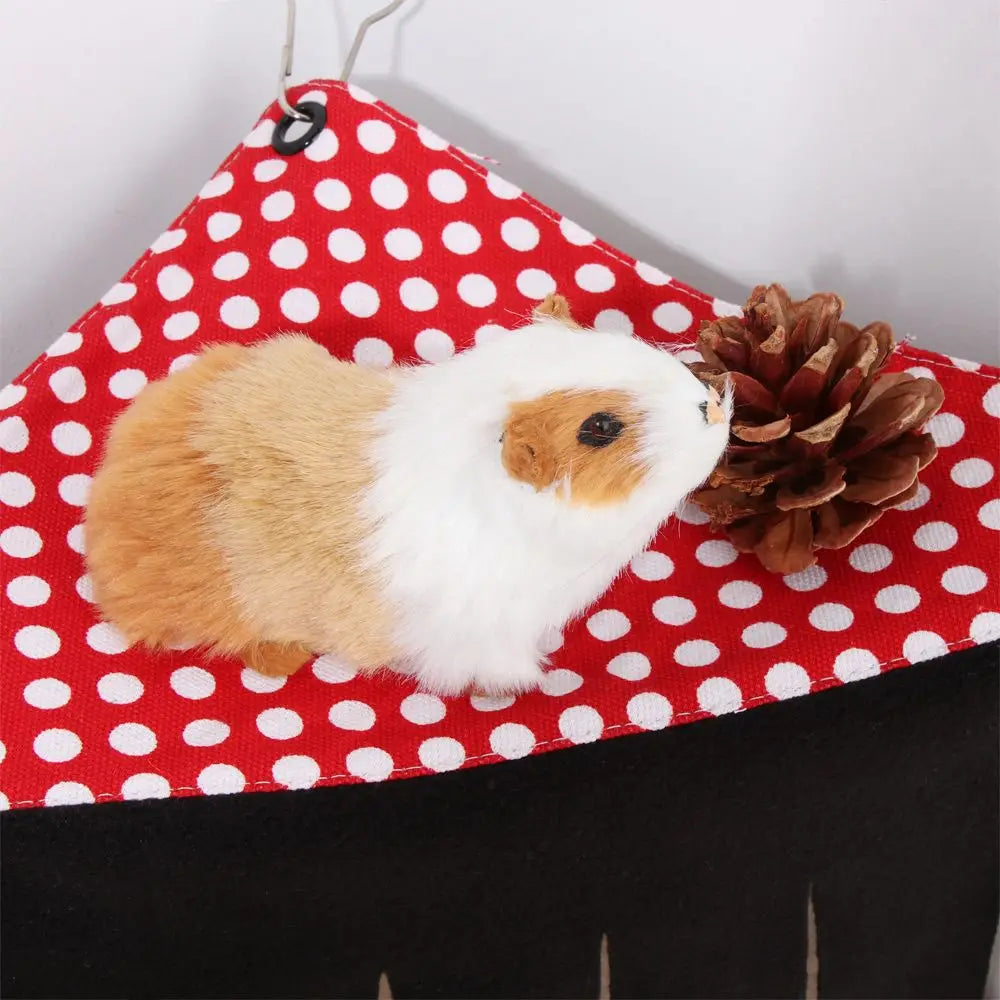 Small Animal Sleeping Bed Pet Tassel Tent Squirrel Hammock Guinea Pig Hideout Hideaway Corner House Hamster Nest