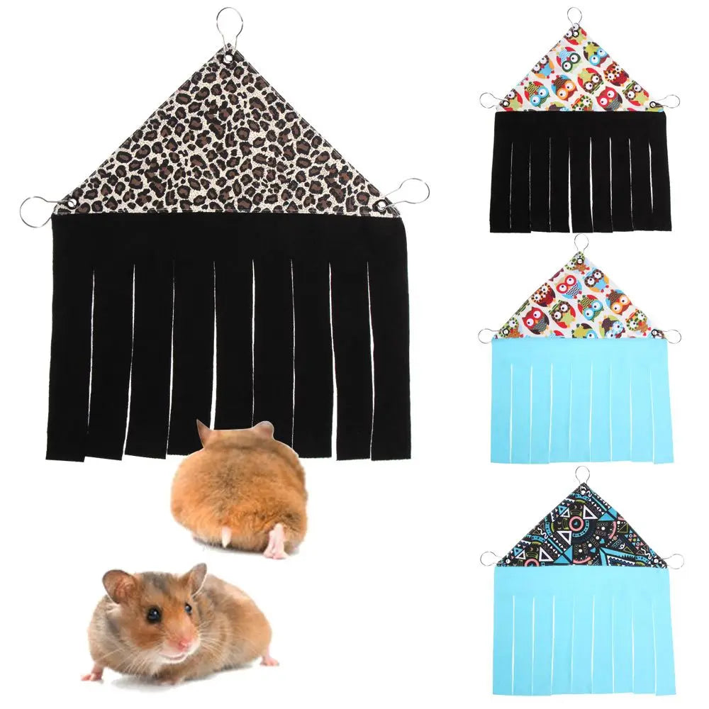 Small Animal Sleeping Bed Pet Tassel Tent Squirrel Hammock Guinea Pig Hideout Hideaway Corner House Hamster Nest