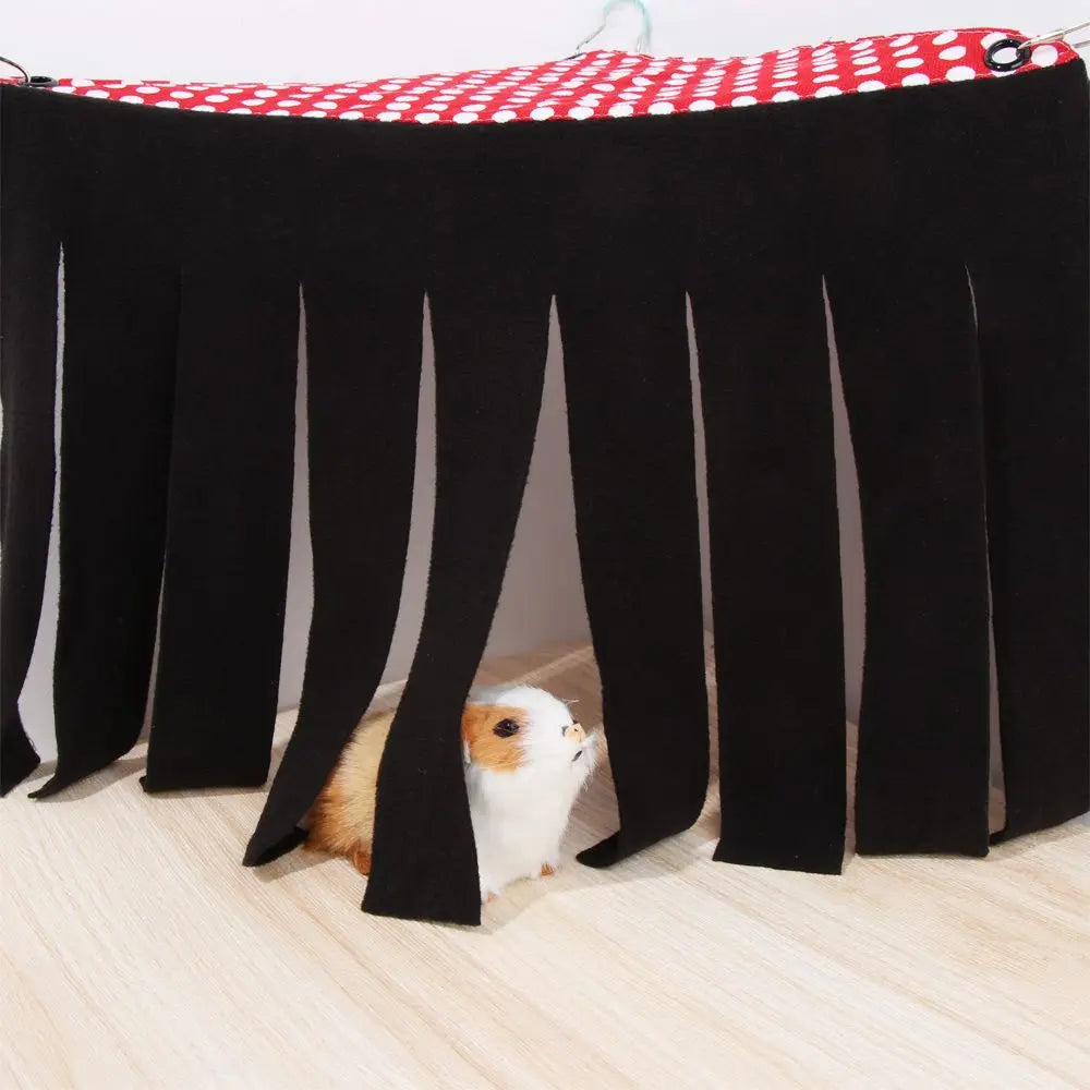 Small Animal Sleeping Bed Pet Tassel Tent Squirrel Hammock Guinea Pig Hideout Hideaway Corner House Hamster Nest