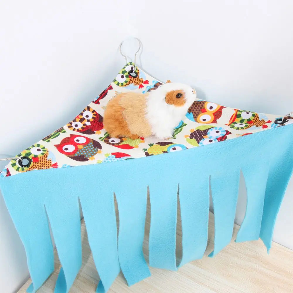 Small Animal Sleeping Bed Pet Tassel Tent Squirrel Hammock Guinea Pig Hideout Hideaway Corner House Hamster Nest