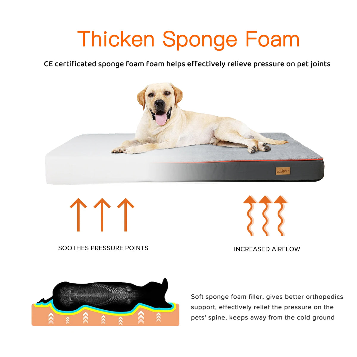 Large Orthopedic Dog Bed with Memory Foam and Washable Cover