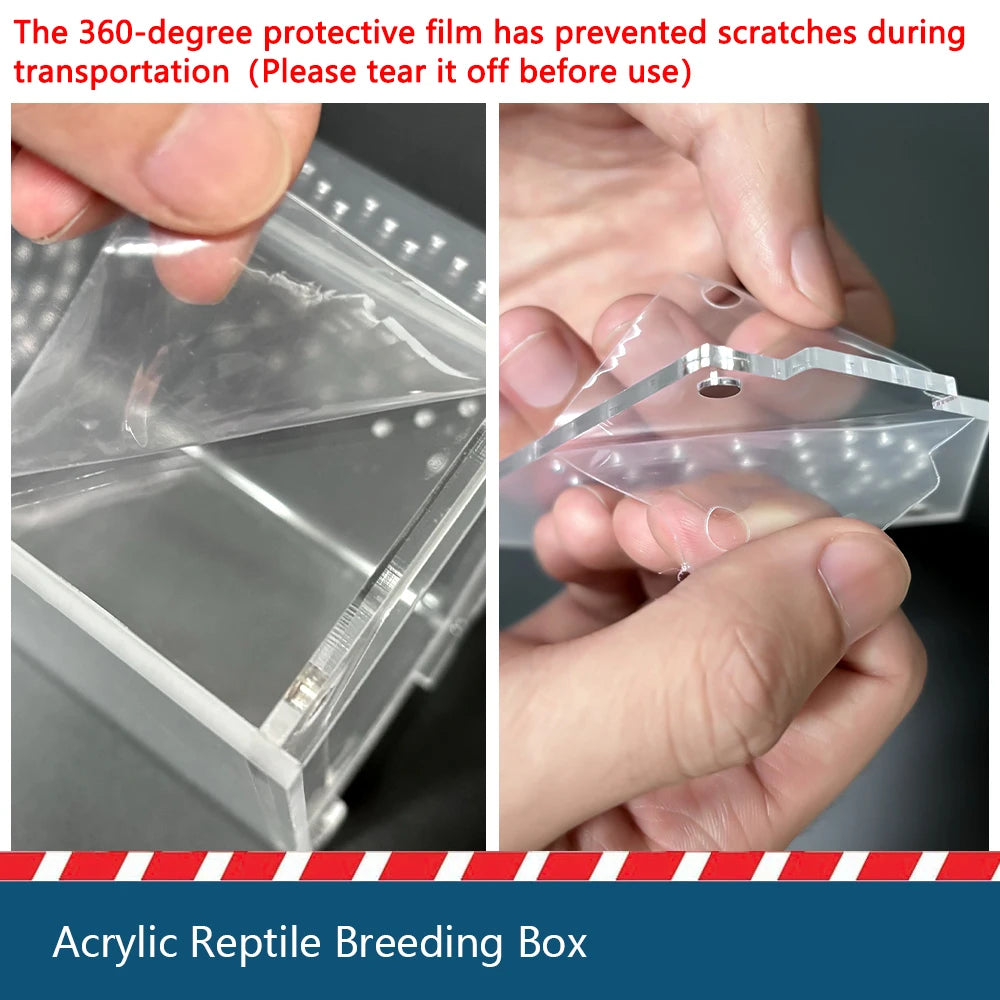 House-Shaped Acrylic Reptile Breeding Box | Transparent Pet Habitat for Spiders, Lizards & Insects | Magnetic Door & Breathable