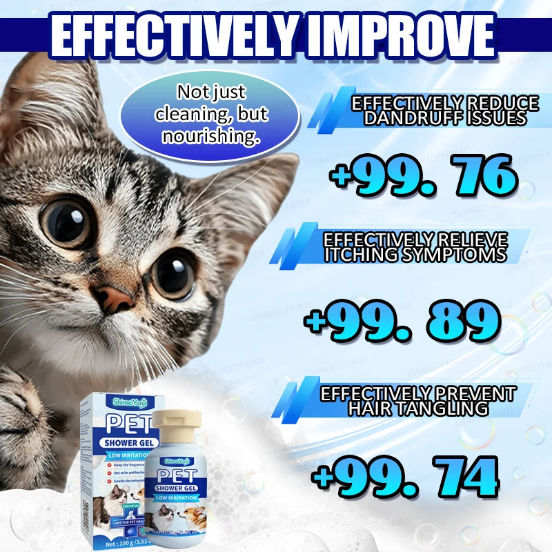 Waterless dry shampoo for cats and dogs; pet grooming and cleaning shampoo; foam; pet supplies