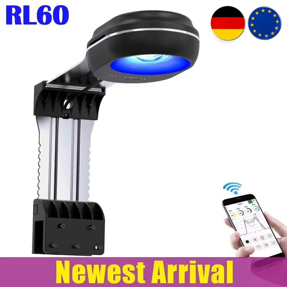 PopBloom-Marine Aquarium Light 60W/100W, Reef Aquarium LED Lamp for 30-70cm Reef Coral SPS LPS Saltwater Tank