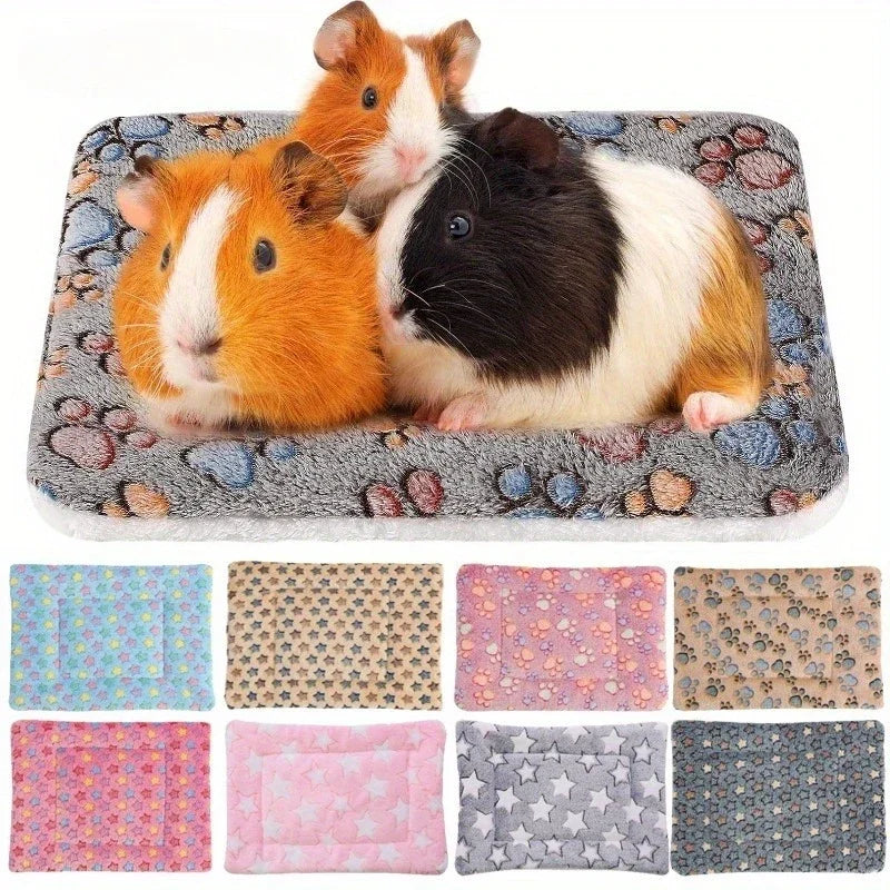 4pcs Small Pet Mattress Reversible Double Sided Rabbit Thickened Washable Cage Mat Suitable for Guinea Rabbits Hamsters
