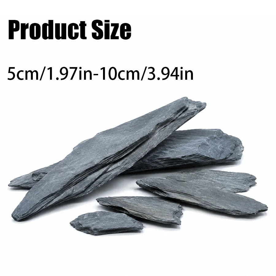500/1000g Grey Slate Stone Flat Rocks, Irregular Thin Slate Chips, Decorative Stone Slices for Aquarium Landscaping, Garden XJM