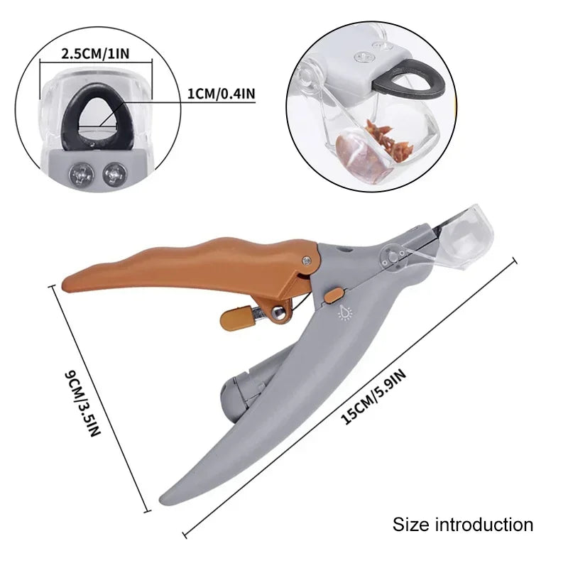 LED Pet Nail Clipper Professional Dog Cat Toe Claw Scissors Nail Trimmer Grooming Safety Stop For Small Animals Pets