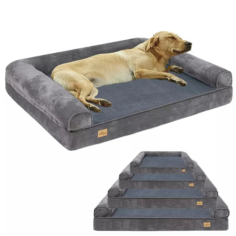 XXL XL Large Calming Dog Bed Orthopedic Memory Foam Sofa Couch Waterproof Removable Cover Plush Mat for Small Medium Large Dogs