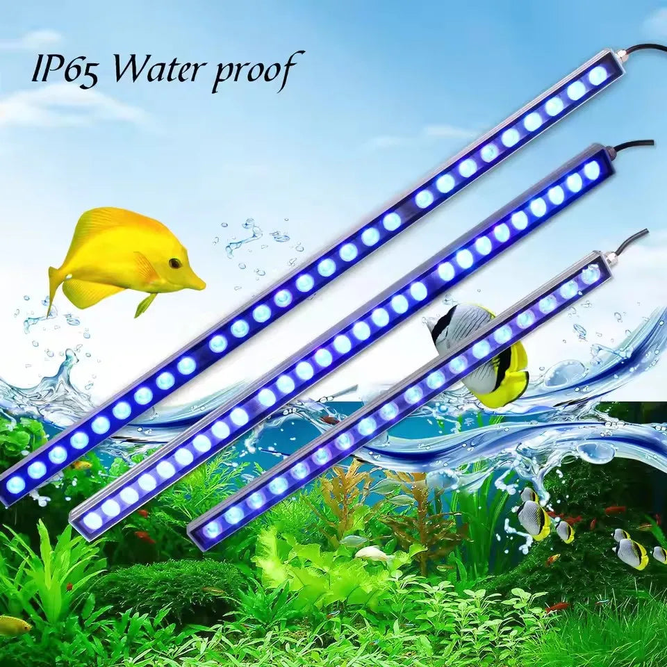 POPULARGROW Dimmable 115CM LED Aquarium Light with All 470nm Blue Spectrum LEDs 108W LED Strip Light for Coral Reef Fish Tank
