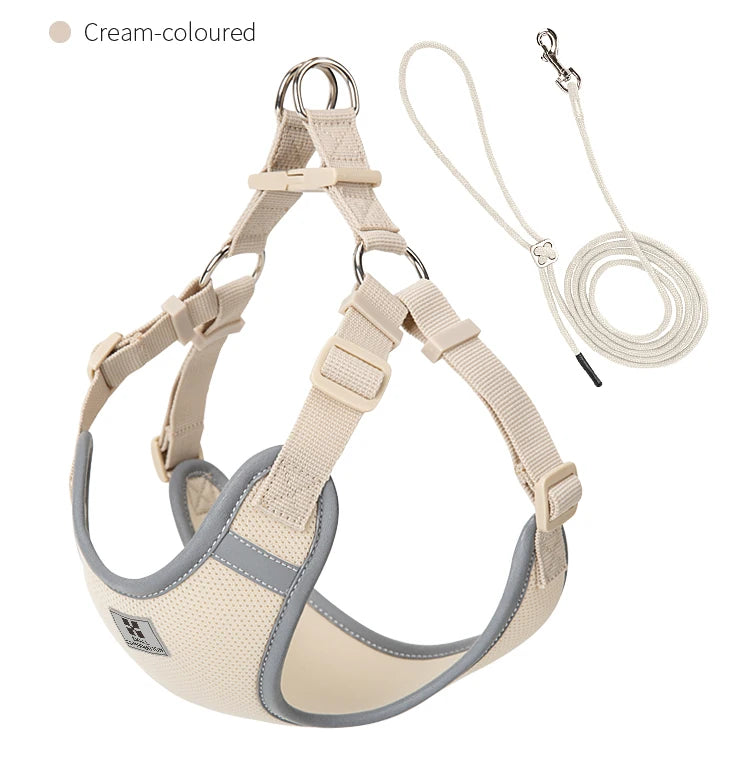 Cat Dog Harness Leash Set for Small Medium Dog Adjustable Pet Harness Reflective Breathable Outdoor Walking Pet Accessories
