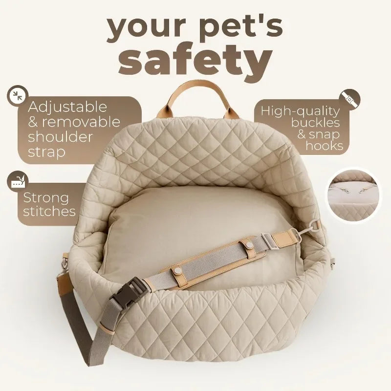 3‑in‑1 Dog Car Booster Seat for Small Dogs, Travel Carrier Car Dog Bed Pet Mat, Washable Cover Non‑Slip Bottom Multifunctional Pet Travel Accessory