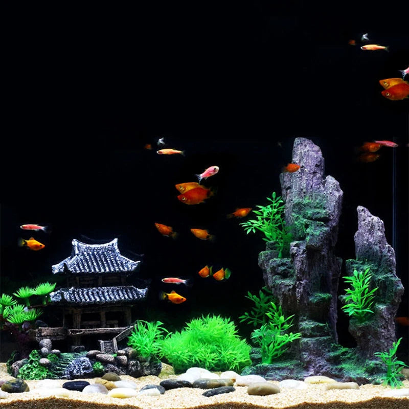 Resin Aquarium Rockery Mountain Decoration Artificial View Rock Cave Stone Tree Fish Tank Ornament Aquarium Decor Home New