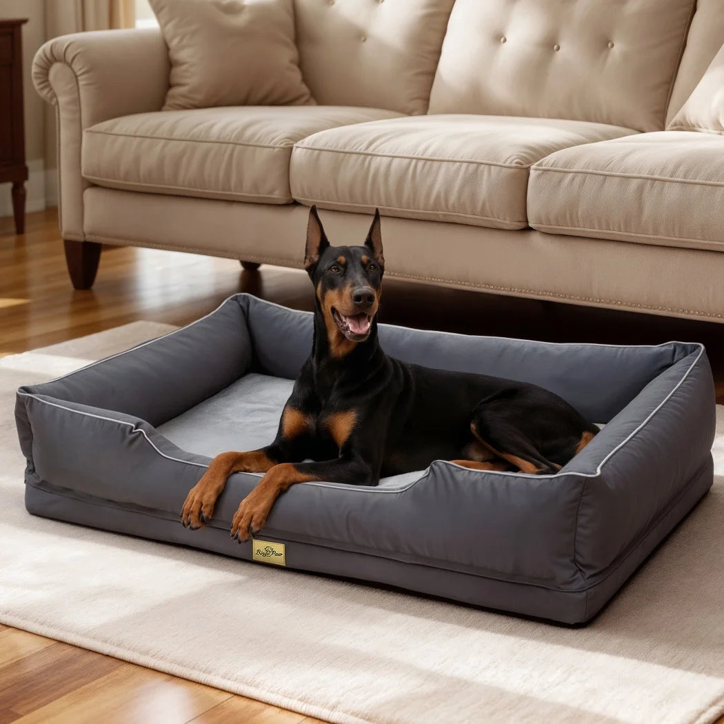 Extra Large Orthopedic Dog Bed Soft Calming Pet Sofa Couch Enhanced Bolster Deep Snuggle Bed