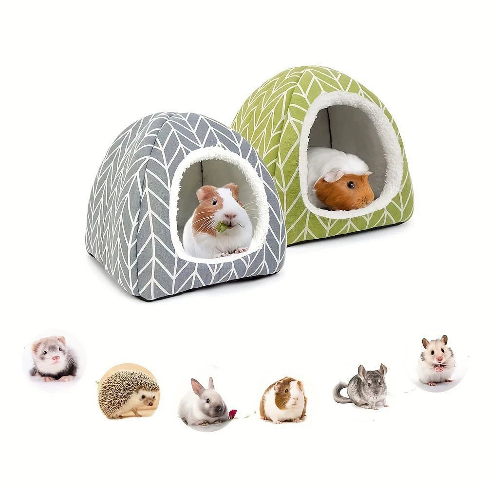 Guinea Pig Hideout Bed Hamster House for Chinchilla Hedgehog Rabbit House Cave Nest Sleeping Bed Cage Small Pet Accessories