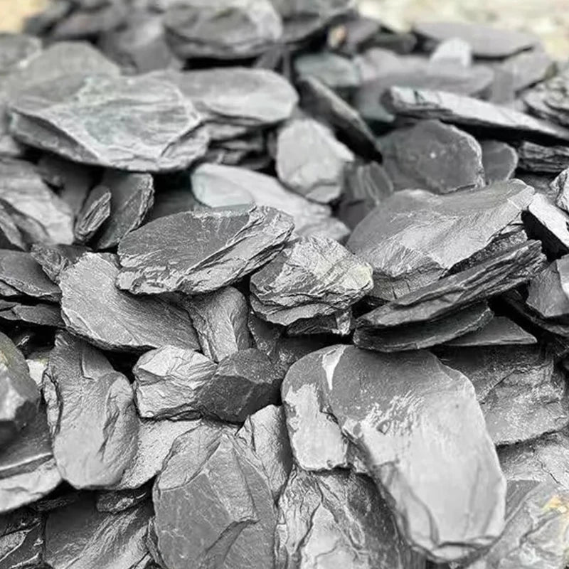 500/1000g Random Size Flat Slate Stone Pieces Aquarium Decor Rocks for Fish Tank Aquascape Landscape Reptile Cage Decoration ZYF