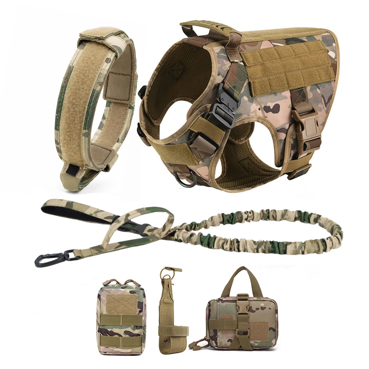 Tactical Dog Harness with Molle Pouches
