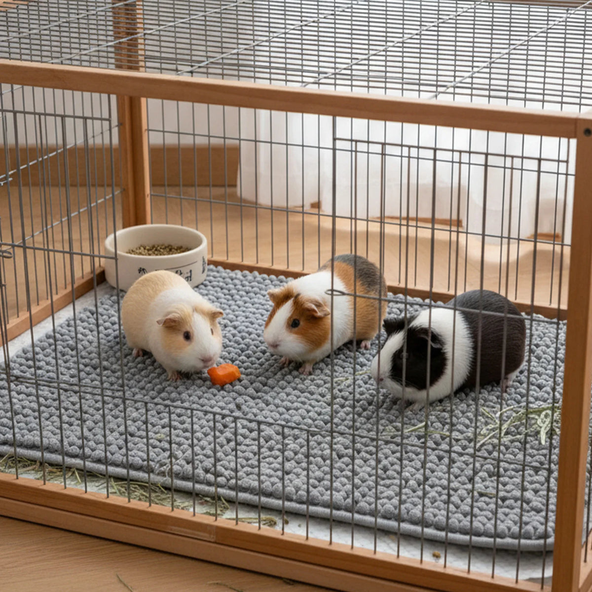 Guinea Pig Cage Liner Chenille Fleece Non Slip Washable Pet Pad Reusable -Small Pet Bedding Pad for Small Animals Pet Items