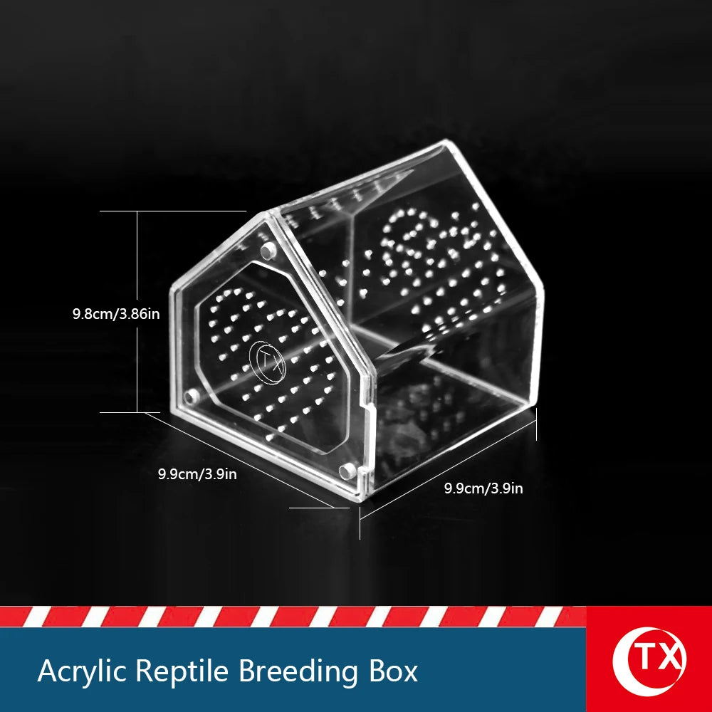 House-Shaped Acrylic Reptile Breeding Box | Transparent Pet Habitat for Spiders, Lizards & Insects | Magnetic Door & Breathable
