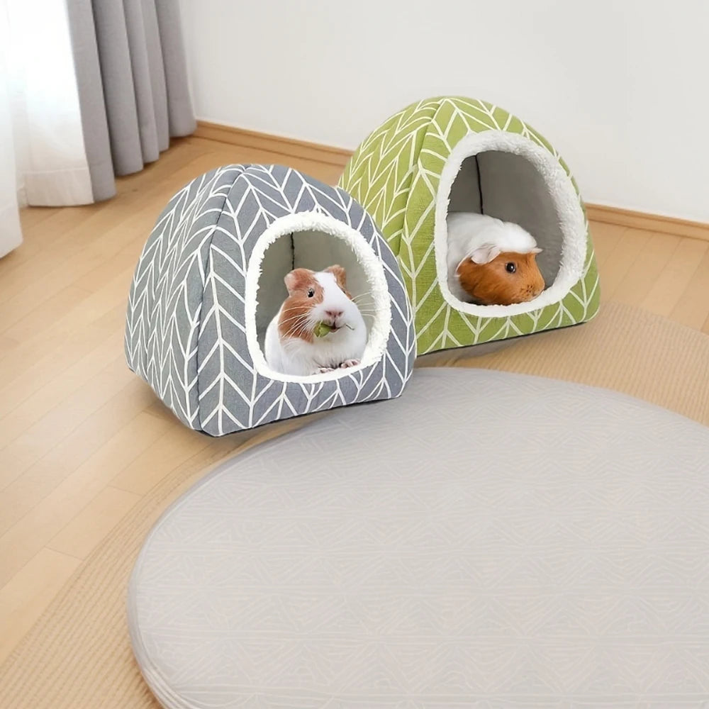 Guinea Pig Hideout Bed Hamster House for Chinchilla Hedgehog Rabbit House Cave Nest Sleeping Bed Cage Small Pet Accessories