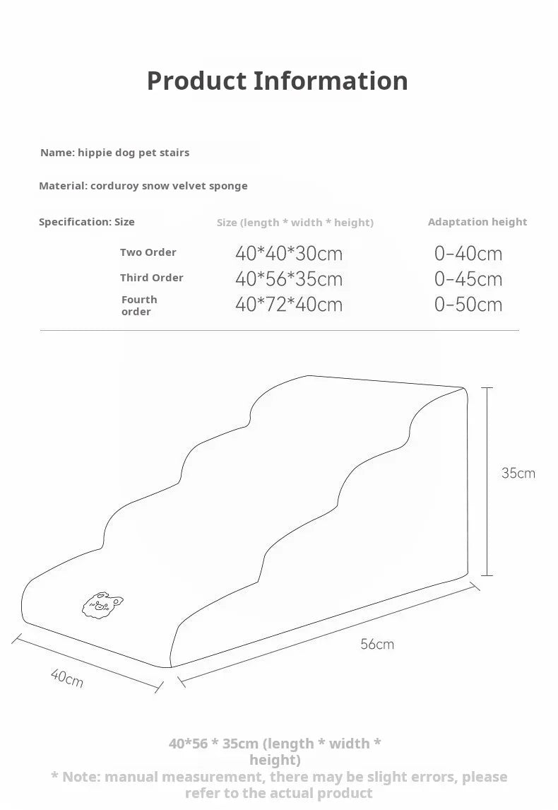 Pet Ramp High Density Foam Dog Secure Stairs Dog Gate Non-Slip Pet Steps for Older Dogs pet with Joint Pain Sofa Bed Ladder
