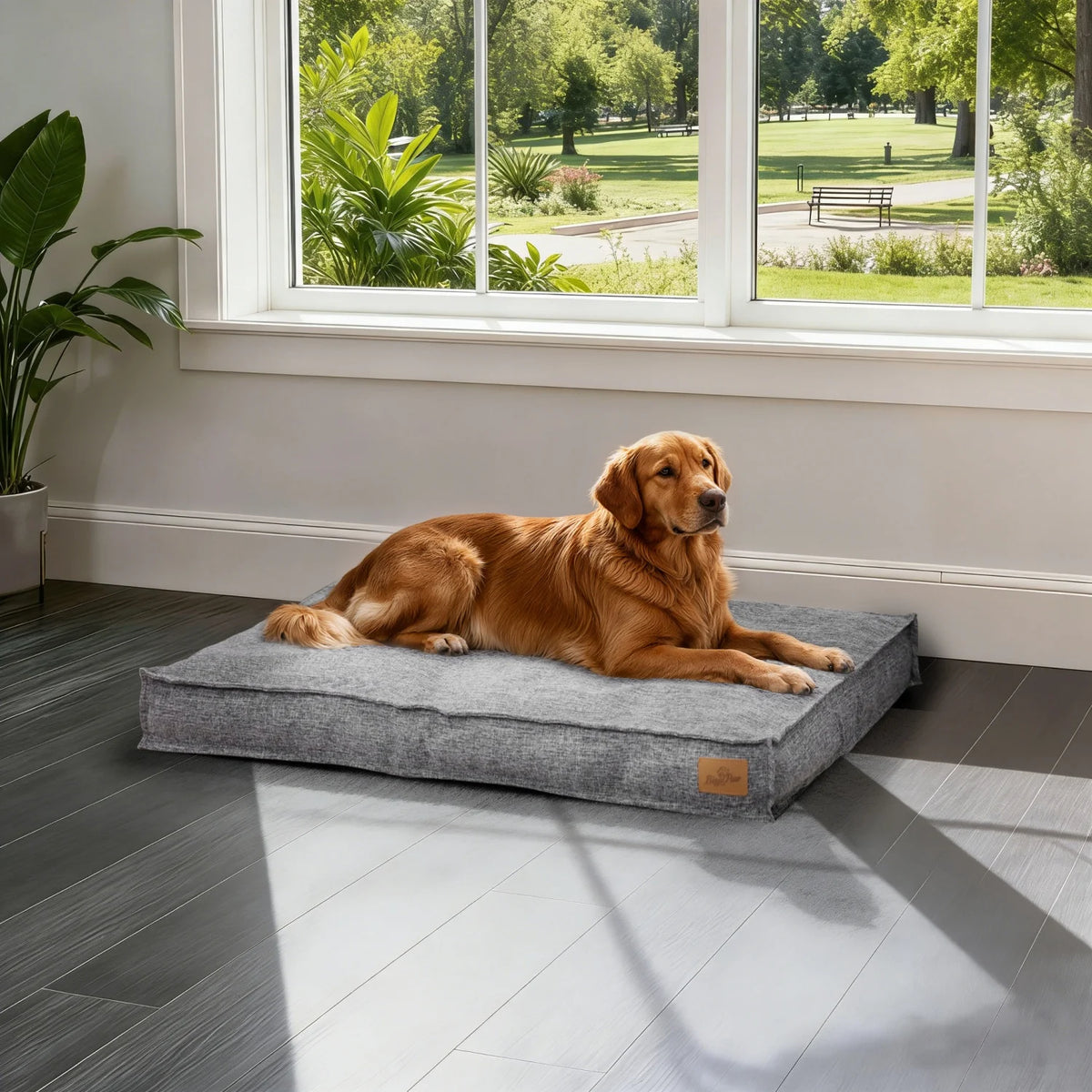M/L/XL/2XL Dog Beds Cozy Cushion for Medium Large Dogs Rectangular Pet Bed Sleep Mat with Linen Cover Foam Base Waterproof Lining