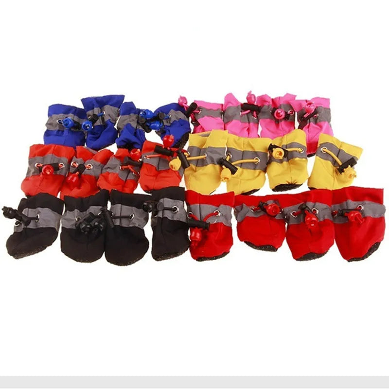 4 PCS Set of Waterproof Pet Dog Shoes, Anti Slip Soft Soled Rain Boots, Kitten Dog Shoes, Puppy Boots, Paw Accessory