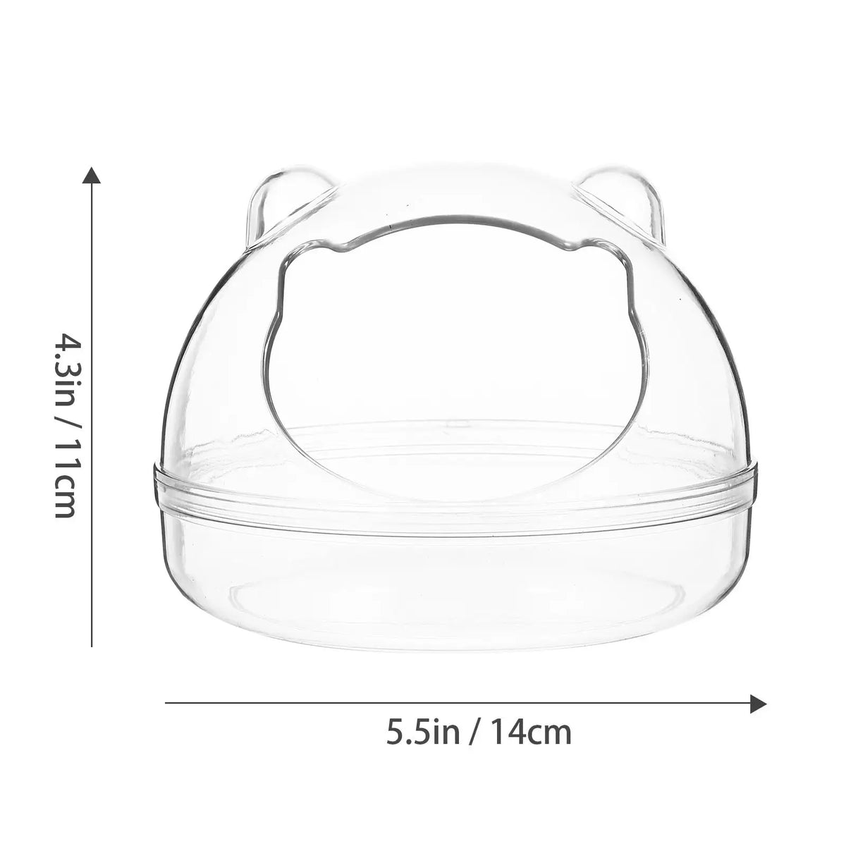 Transparent Plastic Hamster Bath Container Anti Skid Design Small Pet Bathing Tub Guinea Pig Basin Hamster Toilet Grooming