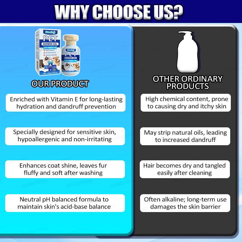 Waterless dry shampoo for cats and dogs; pet grooming and cleaning shampoo; foam; pet supplies