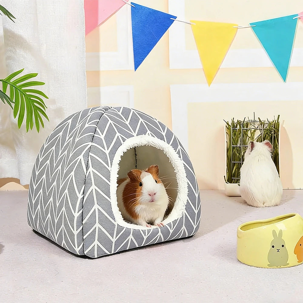 Guinea Pig Hideout Bed Hamster House for Chinchilla Hedgehog Rabbit House Cave Nest Sleeping Bed Cage Small Pet Accessories