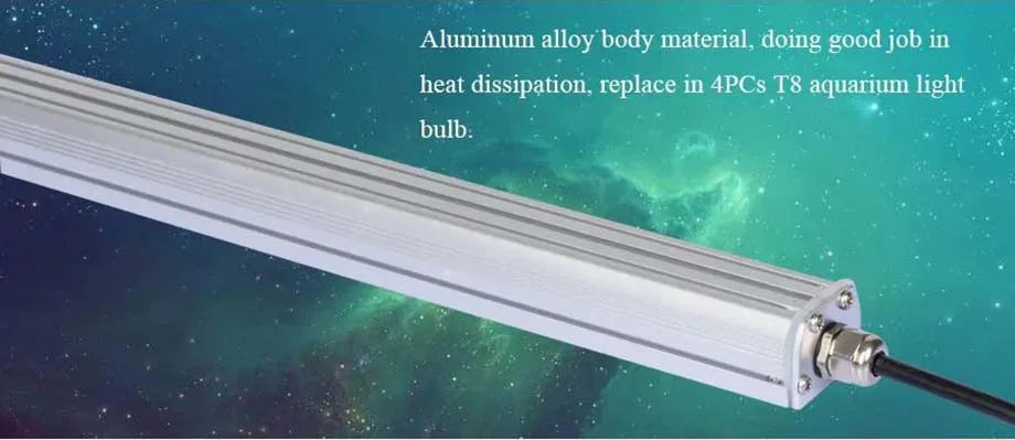 POPULARGROW Dimmable 115CM LED Aquarium Light with All 470nm Blue Spectrum LEDs 108W LED Strip Light for Coral Reef Fish Tank