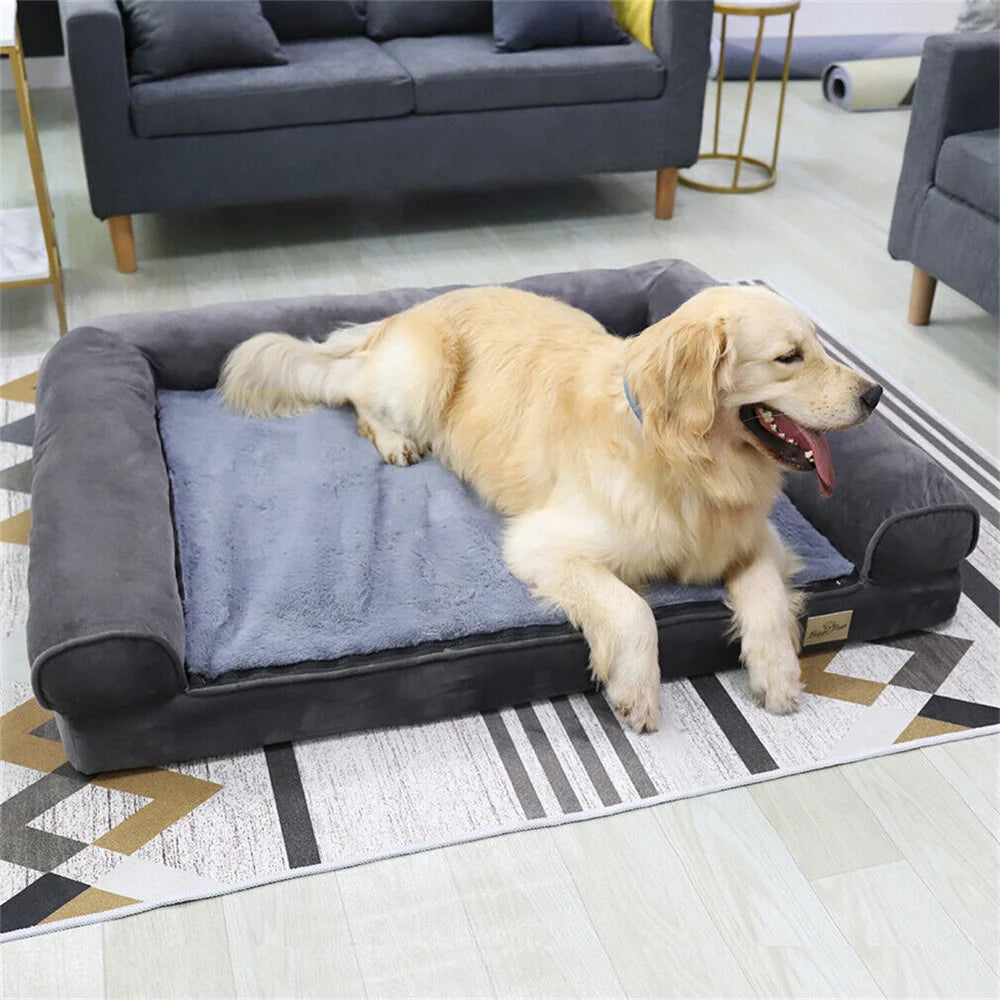 XXL XL Large Calming Dog Bed Orthopedic Memory Foam Sofa Couch Waterproof Removable Cover Plush Mat for Small Medium Large Dogs