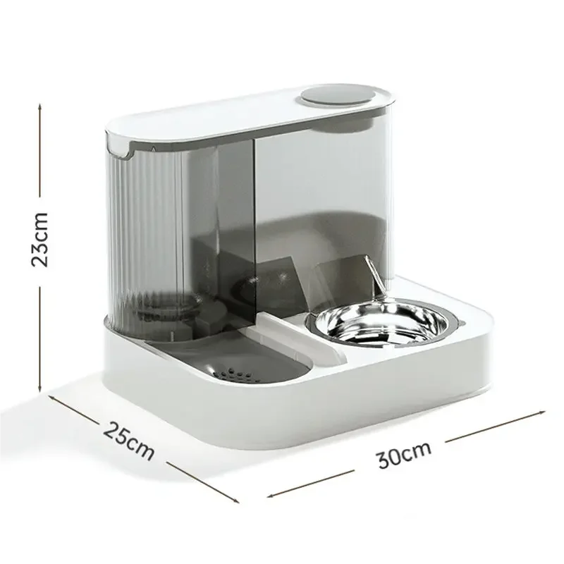2 in 1 Gravity Pet Feeder Water Fountain Large Capacity Food Water Dispenser Pet Bowl Set for Cats Dogs Puppies Kittens