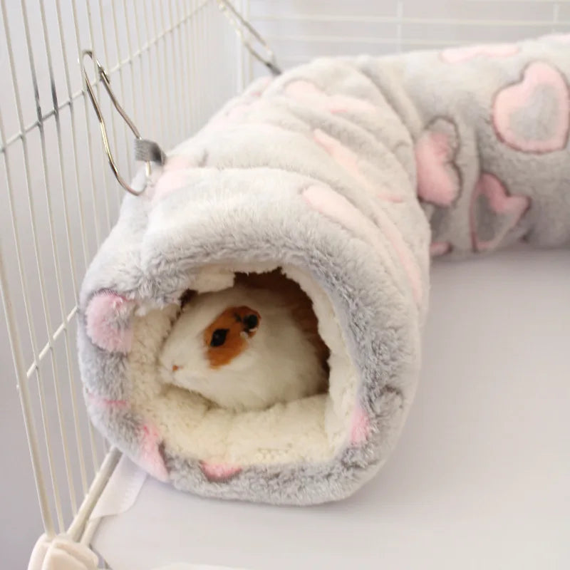 Pet Channel Nest Hamster Warm Channel Flower Branch Mouse Sugar Glider Mink Guinea Pig Guinea Pig Ultra-soft Plush Tunnel Nest