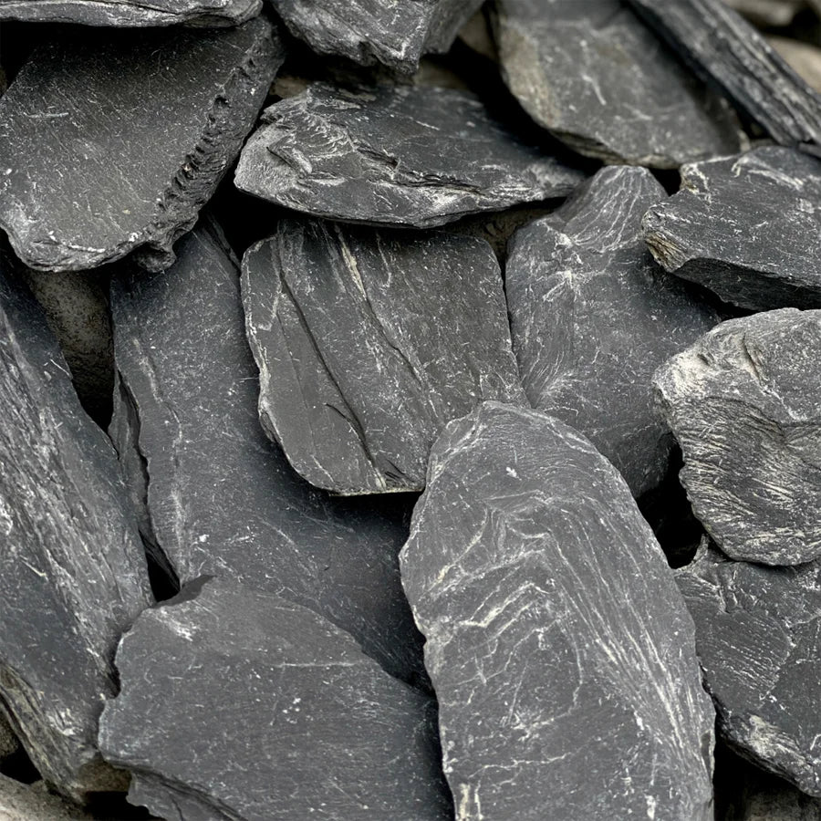 500/1000g Grey Slate Stone Flat Rocks, Irregular Thin Slate Chips, Decorative Stone Slices for Aquarium Landscaping, Garden XJM