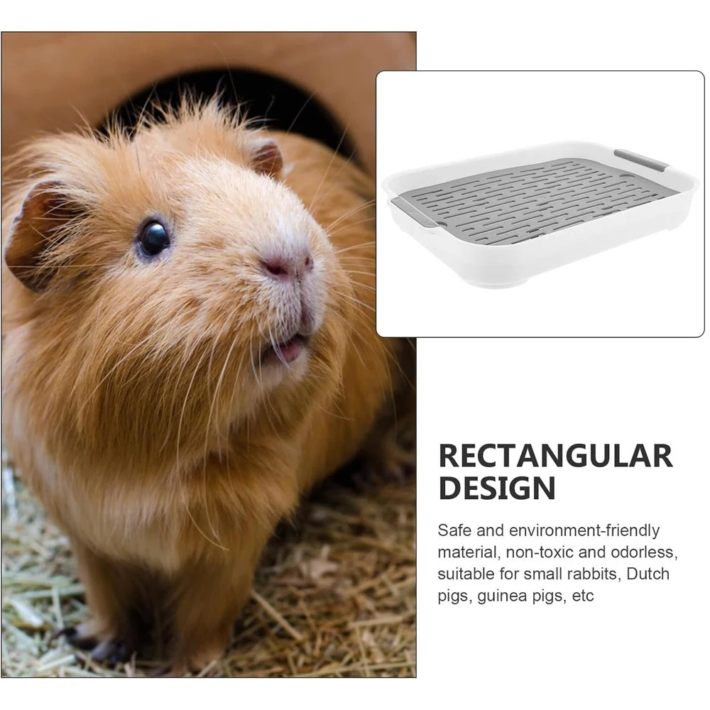 1pc Rabbit Litter Box Small Pet Toilet Tray Bunnie Corner Toilet Box For Ferret Hamster Dragon Cat Guinea Pig Dutch Pig Supplies