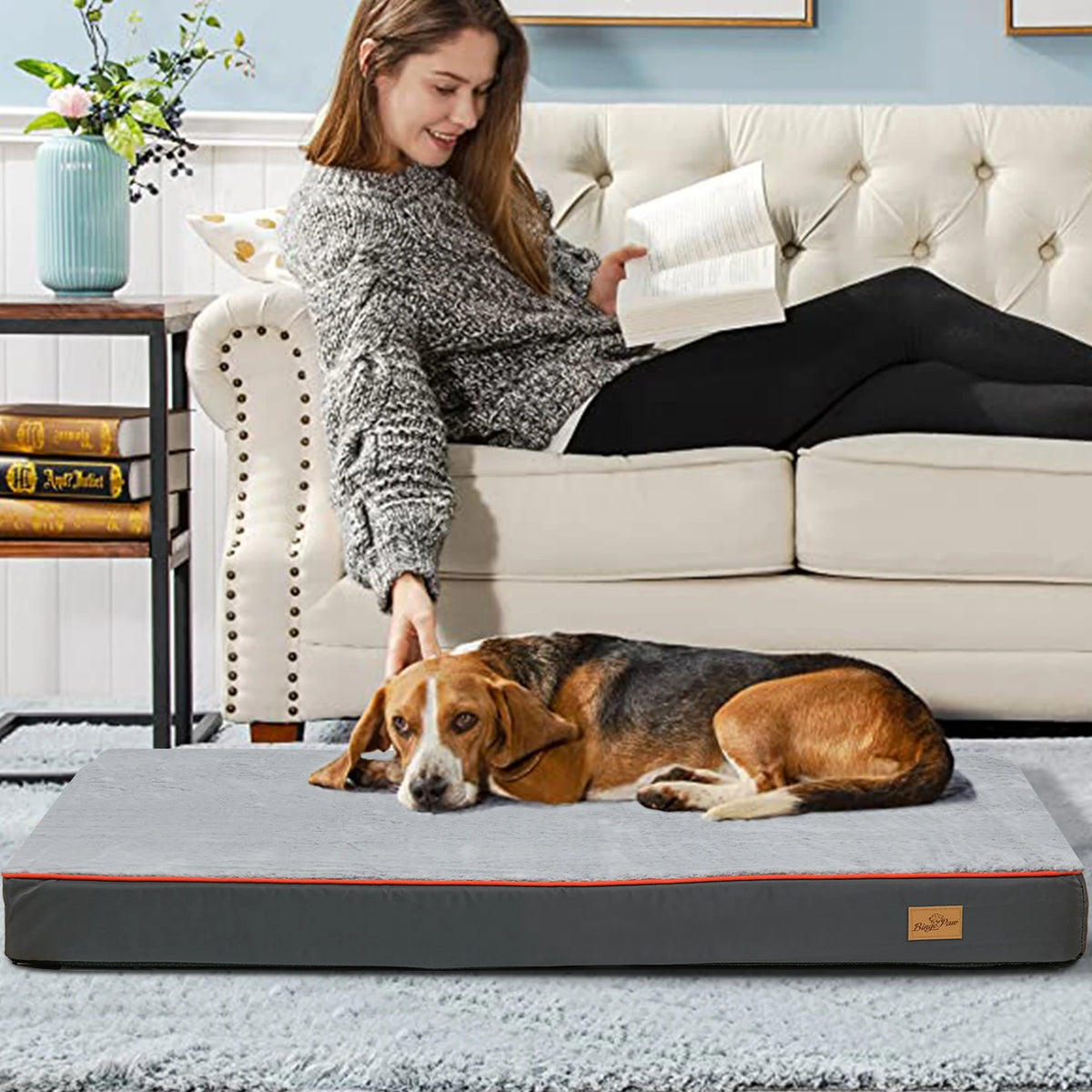 Large Orthopedic Dog Bed with Memory Foam and Washable Cover