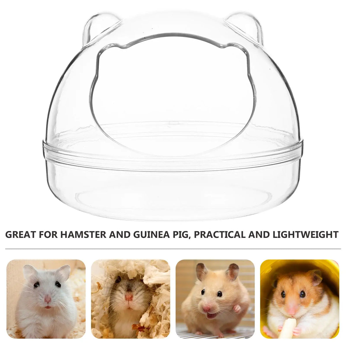 Transparent Plastic Hamster Bath Container Anti Skid Design Small Pet Bathing Tub Guinea Pig Basin Hamster Toilet Grooming