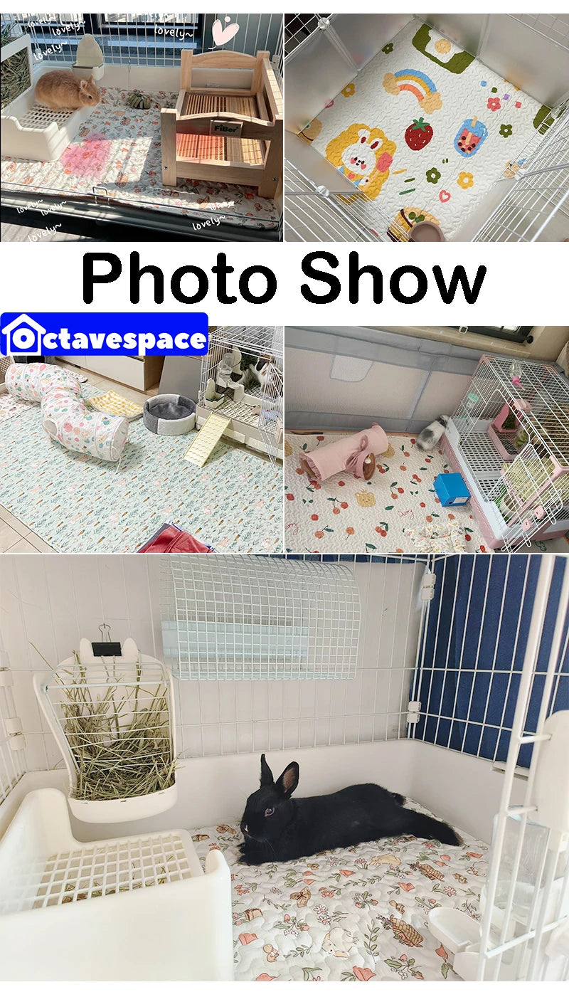 Rabbit Floor Mat Pet Sofa Cushion Training Pad Guinea Pig  Mat Lapin Cage Mat Cat Dog Sleeping Blanket Fence Pad Bunny Supplies