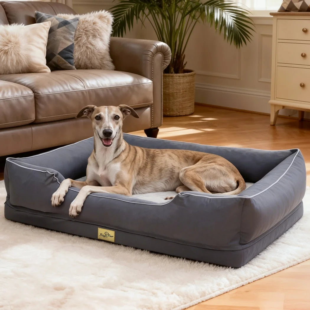 Extra Large Orthopedic Dog Bed Soft Calming Pet Sofa Couch Enhanced Bolster Deep Snuggle Bed