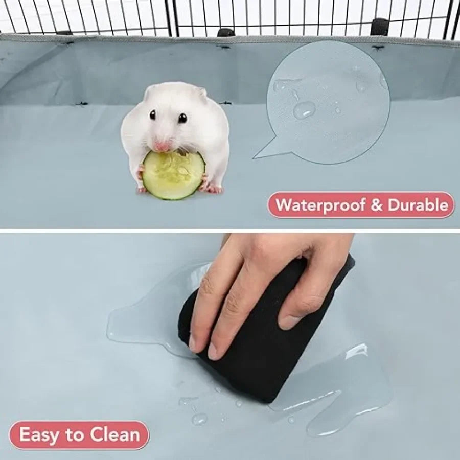 Small Animal Playpen, 48" x 24" x 16" Pet Playpen with Waterproof Mat, CandC Cage for Guinea Pigs, Puppy Play Pen, Bunny Plaype