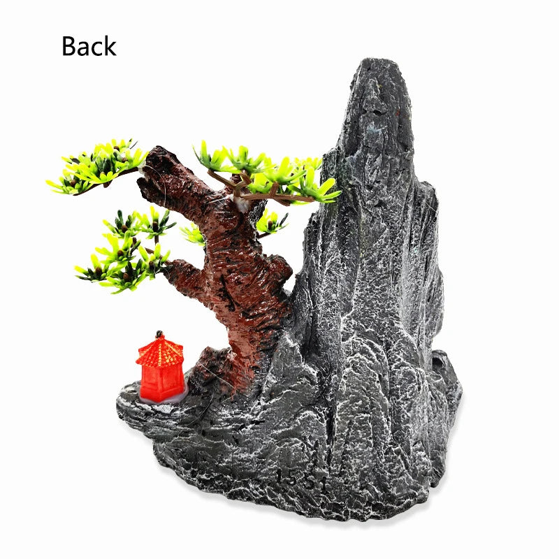 Resin Aquarium Rockery Mountain Decoration Artificial View Rock Cave Stone Tree Fish Tank Ornament Aquarium Decor Home New