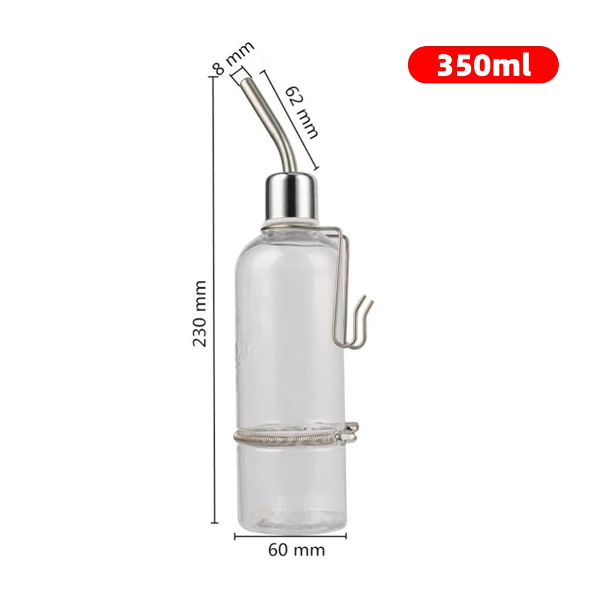 Hamster Rabbit Pet Hanging Automatic Drinking Fountain 180ml/350ml Easy Installation Drinking Bottle for Guinea Pig Squirrel 1Pc