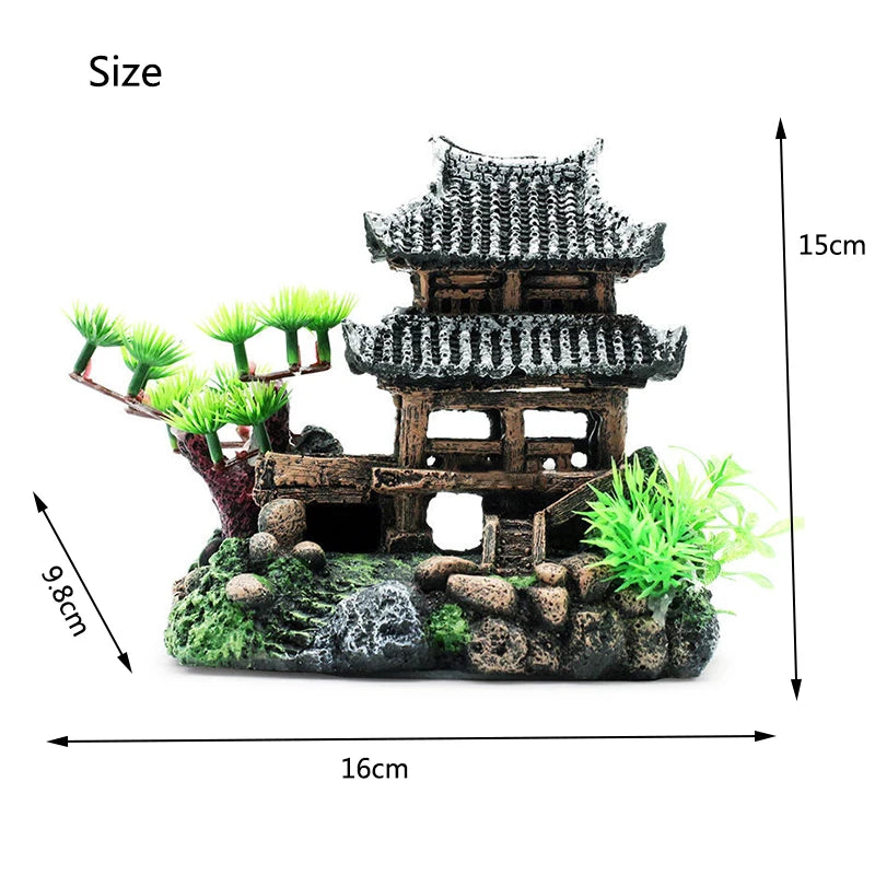 Resin Aquarium Rockery Mountain Decoration Artificial View Rock Cave Stone Tree Fish Tank Ornament Aquarium Decor Home New