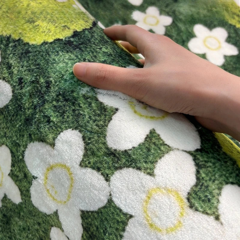 Irregular Shape Bedroom Decor Green Moss Carpet Thicken Plush Carpets for Living Room Fluffy Soft Floor Mat Washable Bedside Rug