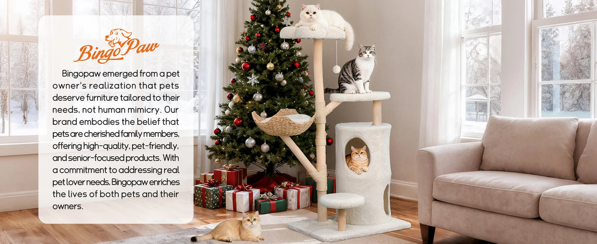 Large Cat Tree Tower Pet Cat Activity Center Scratching Post Cat Condo House Solid Wooden Cat Furniture