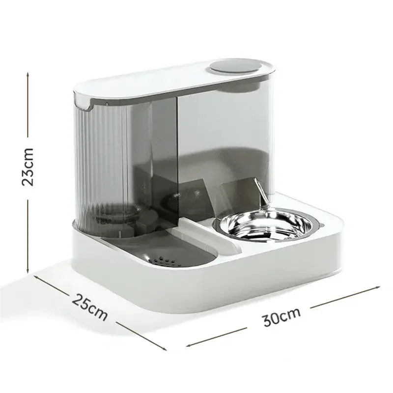 2 in 1 Gravity Pet Feeder Water Fountain Large Capacity Food Water Dispenser Pet Bowl Set for Cats Dogs Puppies Kittens