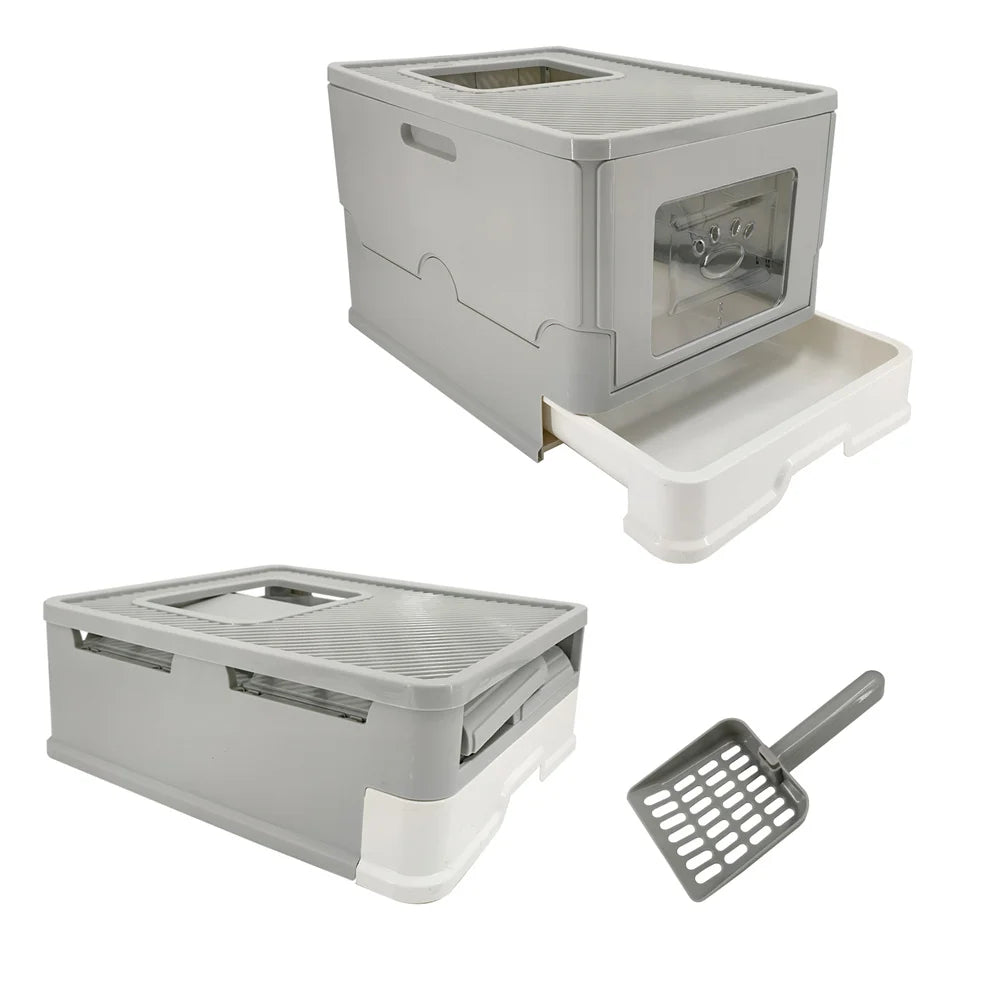 Large Cat Litter Box Kitty Sandbox Cat Litter Box Enclosed Splashproof Cat Tray Toilet Cleaning Basin Supplies Pet Toilet Tray